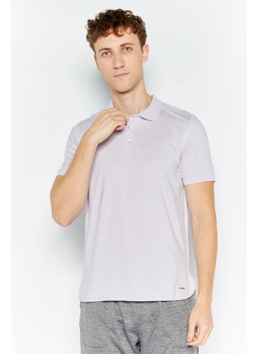 Men Sportswear Fit Short Sleeve Tennis Polo Shirt, Lavender