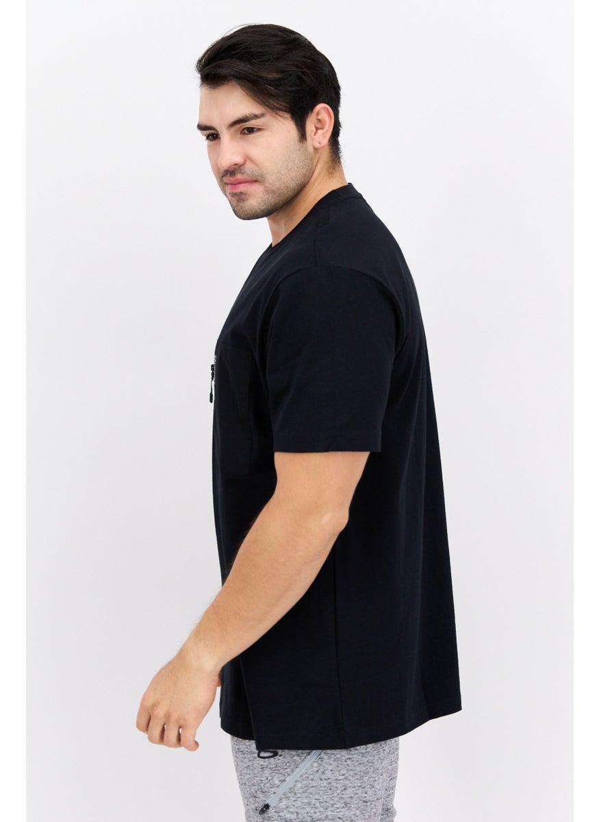 Men Sportswear Fit Short Sleeve Outdoor T-Shirts, Black