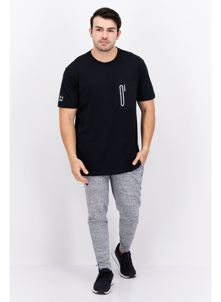 Men Sportswear Fit Short Sleeve Outdoor T-Shirts, Black
