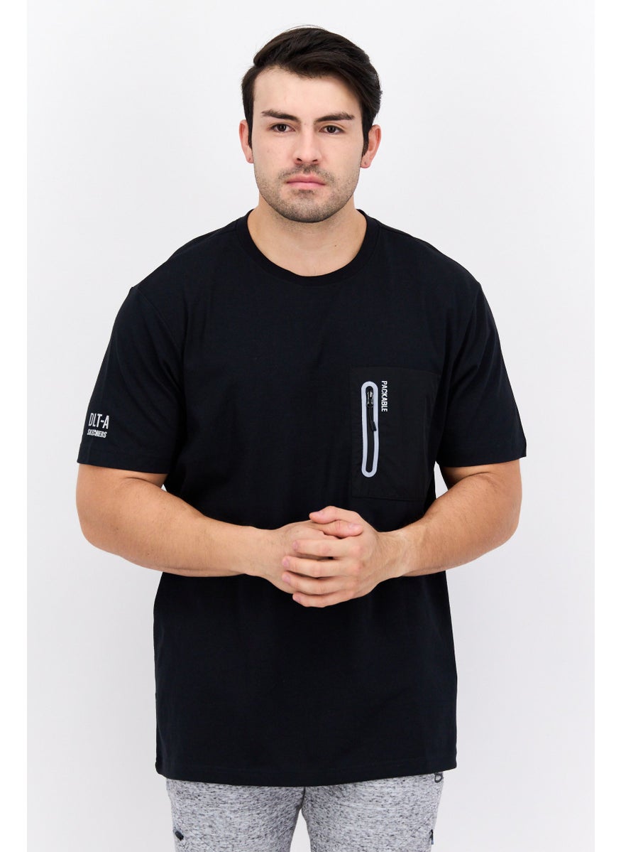 Men Sportswear Fit Short Sleeve Outdoor T-Shirts, Black