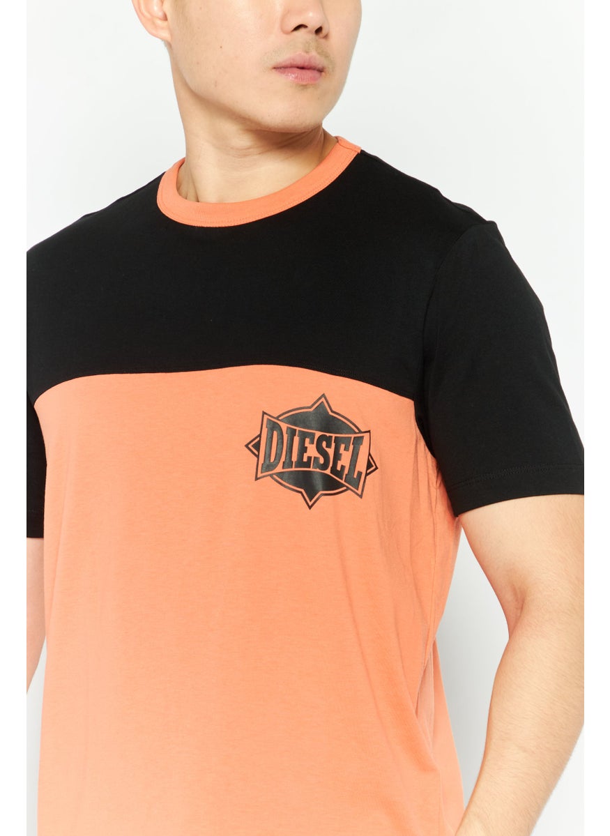 Men Crew Neck Short Sleeves Graphic Print T-Shirt, Black