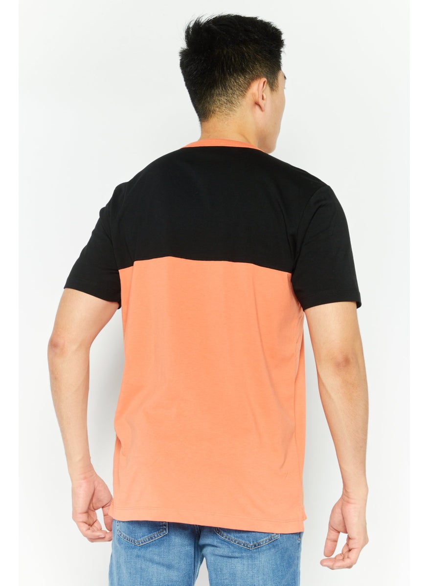Men Crew Neck Short Sleeves Graphic Print T-Shirt, Black