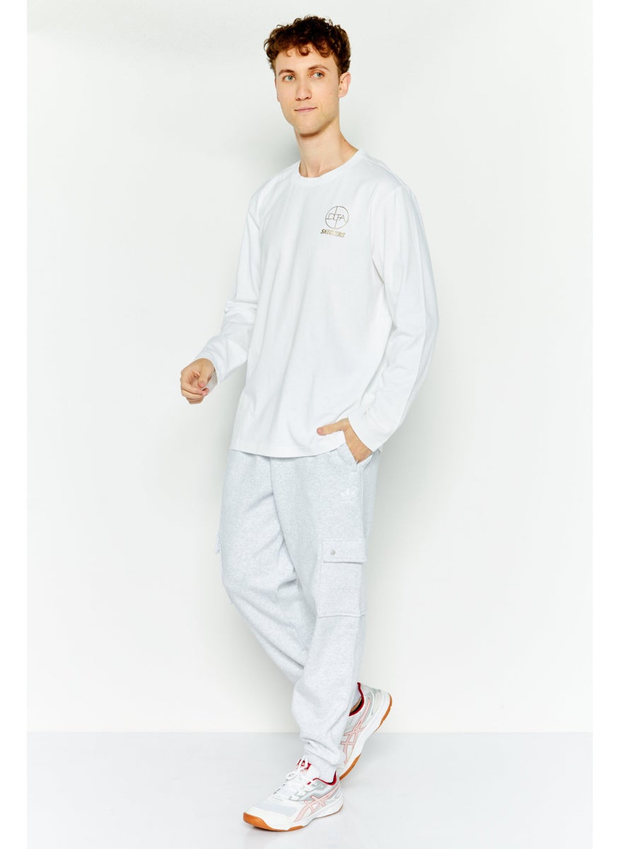 Men Sportswear Fit Long Sleeve Outdoor T-Shirts, White