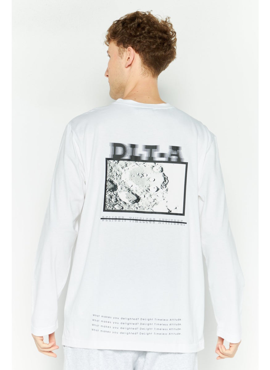 Men Sportswear Fit Long Sleeve Outdoor T-Shirts, White