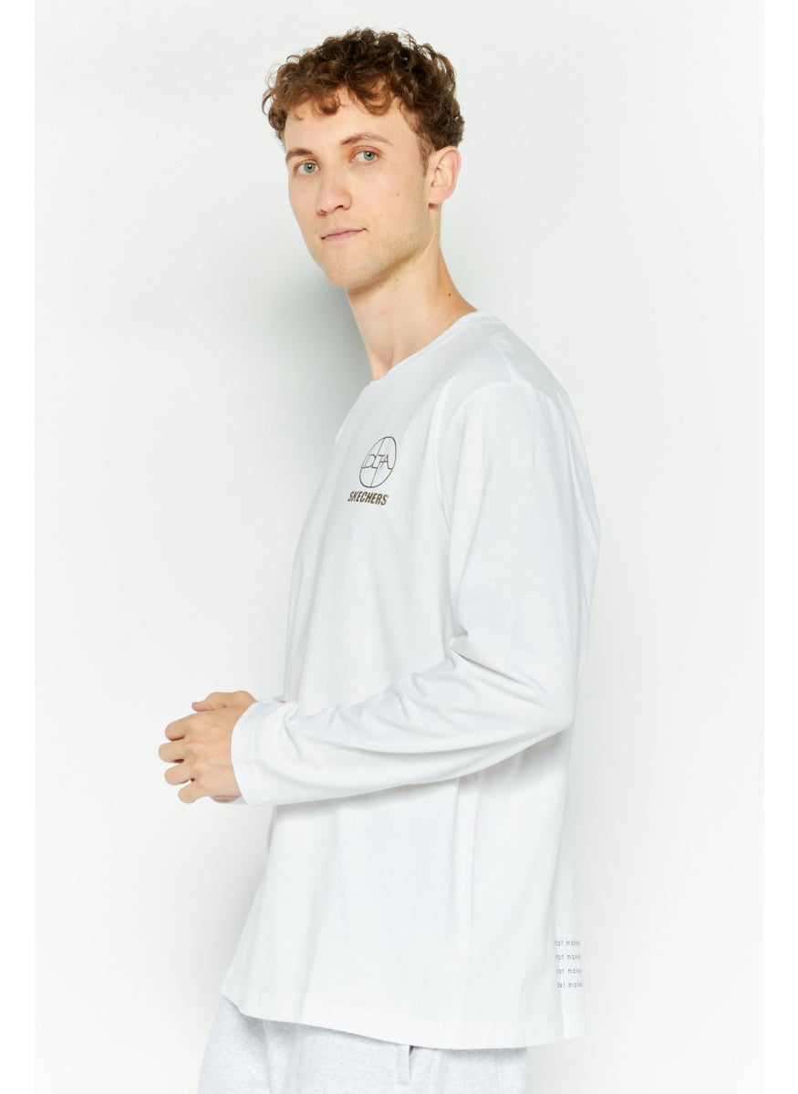 Men Sportswear Fit Long Sleeve Outdoor T-Shirts, White