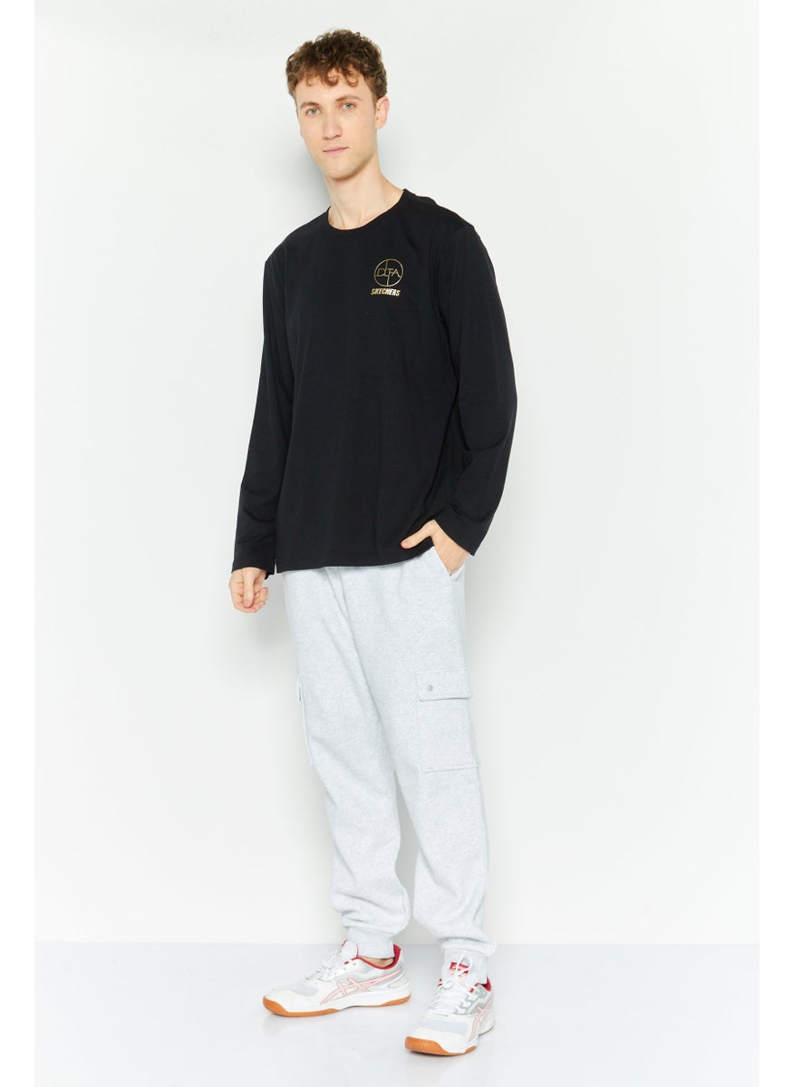 Men Sportswear Fit Long Sleeve T Shirt, Black