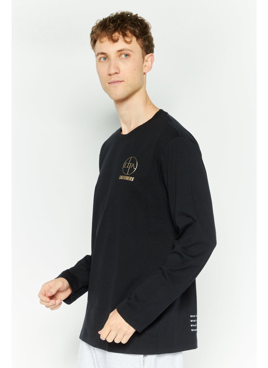 Men Sportswear Fit Long Sleeve T Shirt, Black