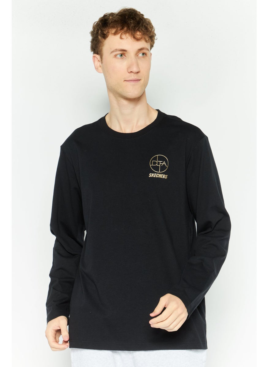 Men Sportswear Fit Long Sleeve T Shirt, Black