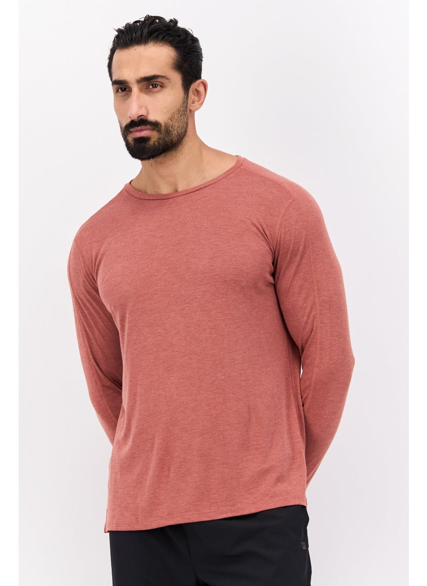 Men Sportswear Fit Long Sleeves Training T-Shirt, Rust Heather