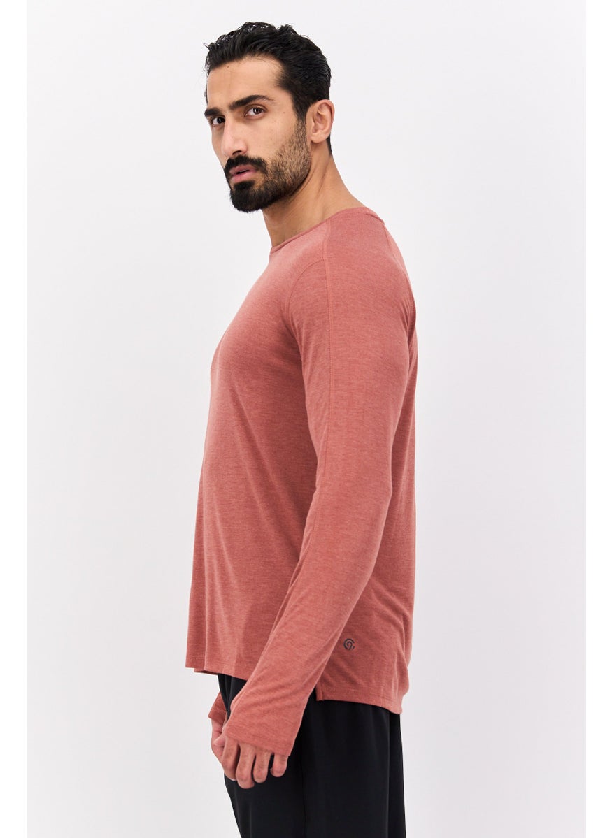 Men Sportswear Fit Long Sleeves Training T-Shirt, Rust Heather