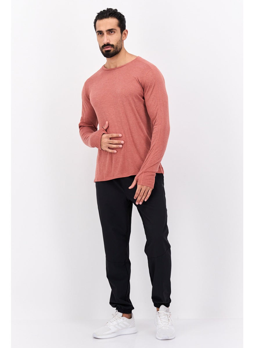 Men Sportswear Fit Long Sleeves Training T-Shirt, Rust Heather