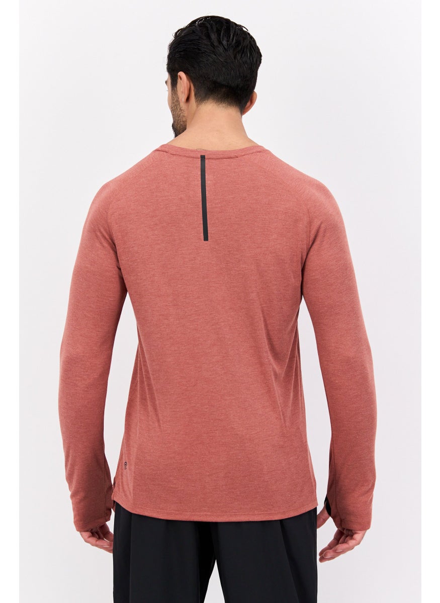 Men Sportswear Fit Long Sleeves Training T-Shirt, Rust Heather