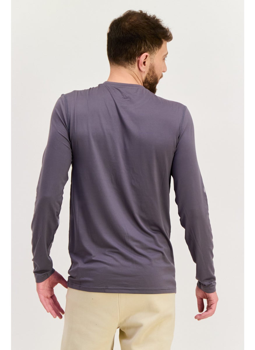 Men Sportswear Fit Long Sleeve Training T Shirt, Grey