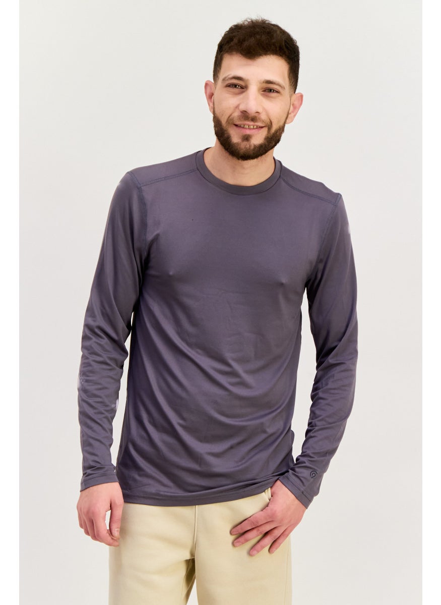Men Sportswear Fit Long Sleeve Training T Shirt, Grey
