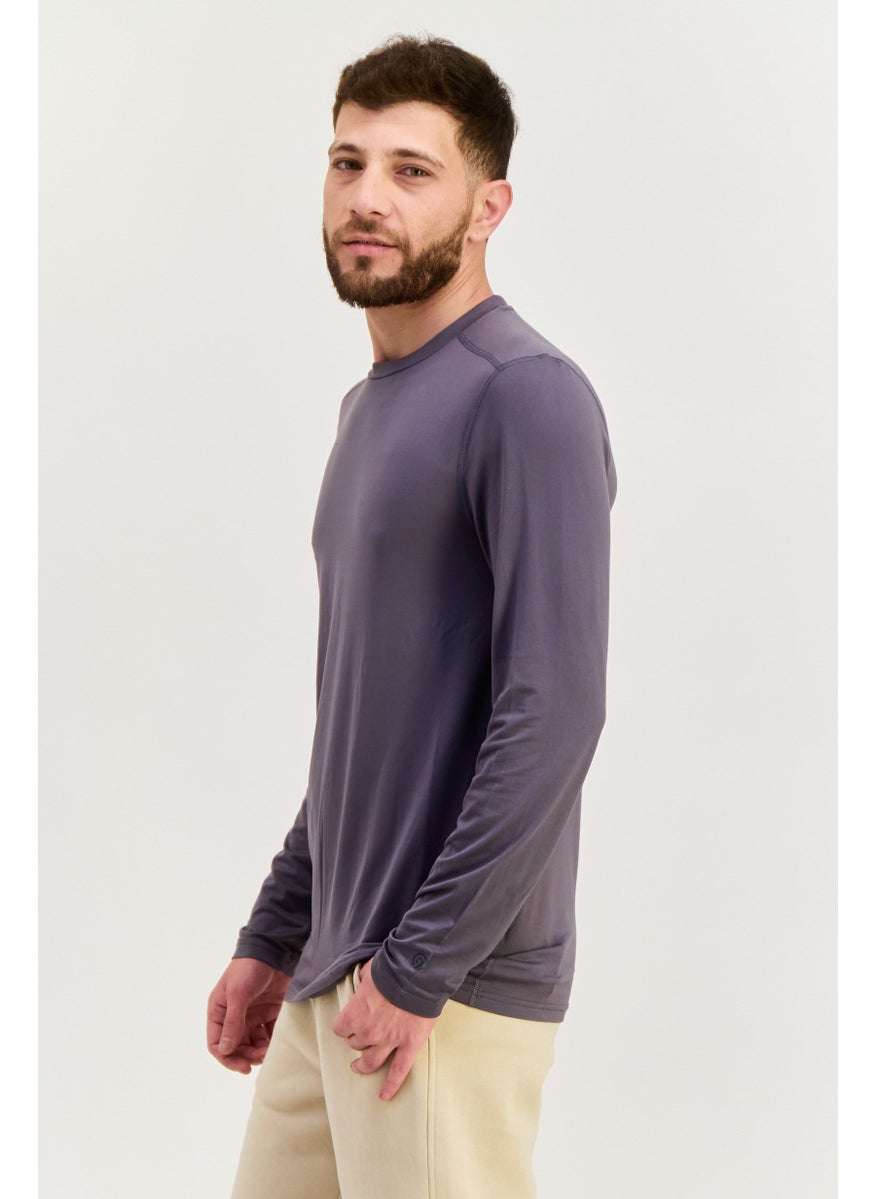 Men Sportswear Fit Long Sleeve Training T Shirt, Grey