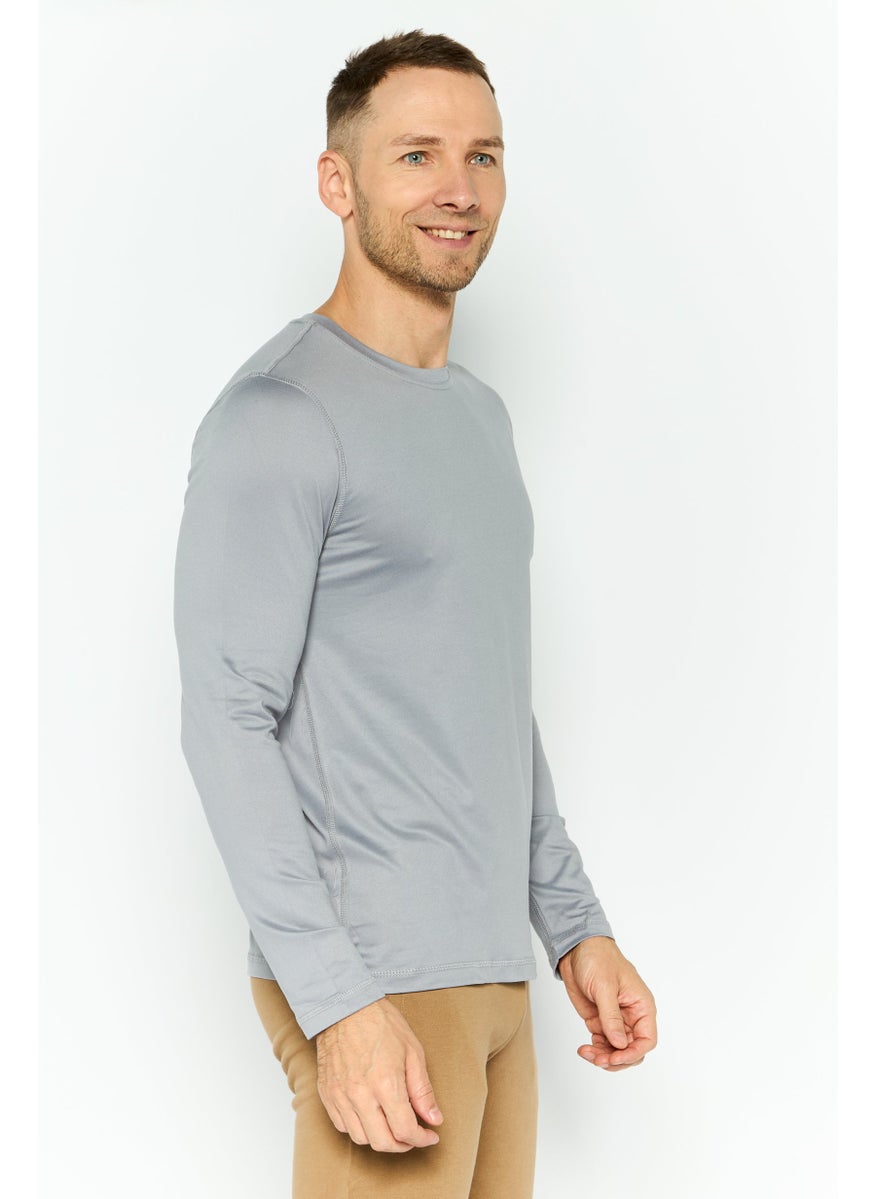 Men Sportswear Fit Long Sleeve Outdoor Shirt, Grey