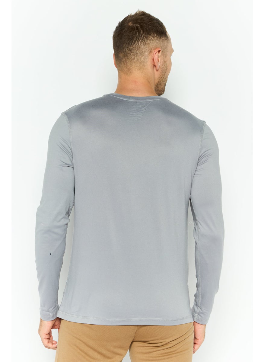 Men Sportswear Fit Long Sleeve Outdoor Shirt, Grey