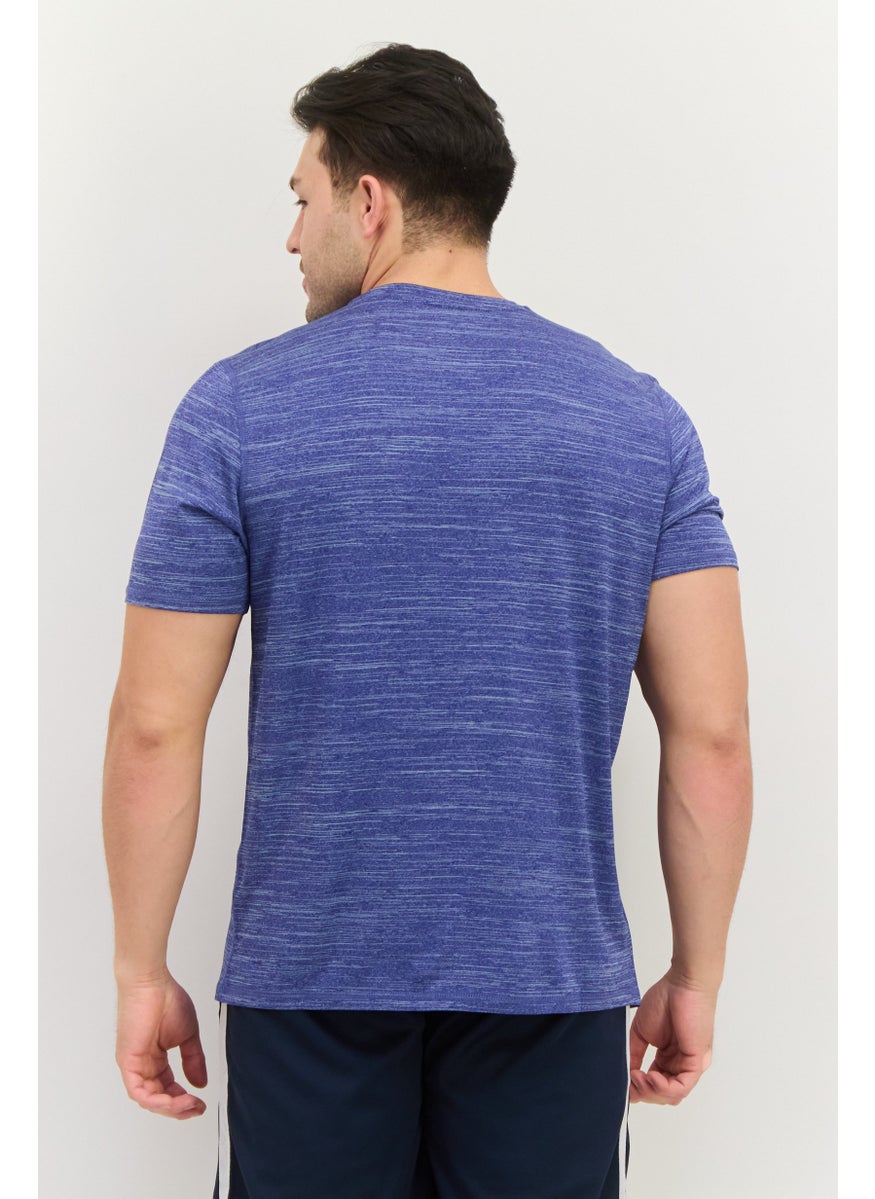 Men Sportswear Fit Short Sleeve Training T-Shirts, Heather Blue