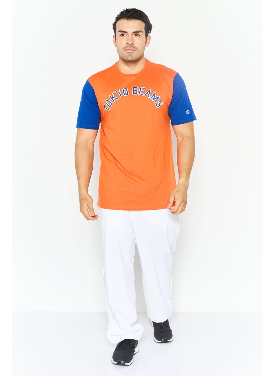 Men Sportswear Fit Graphic Print Training T Shirt, Orange
