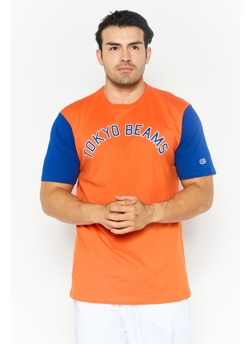 Men Sportswear Fit Graphic Print Training T Shirt, Orange