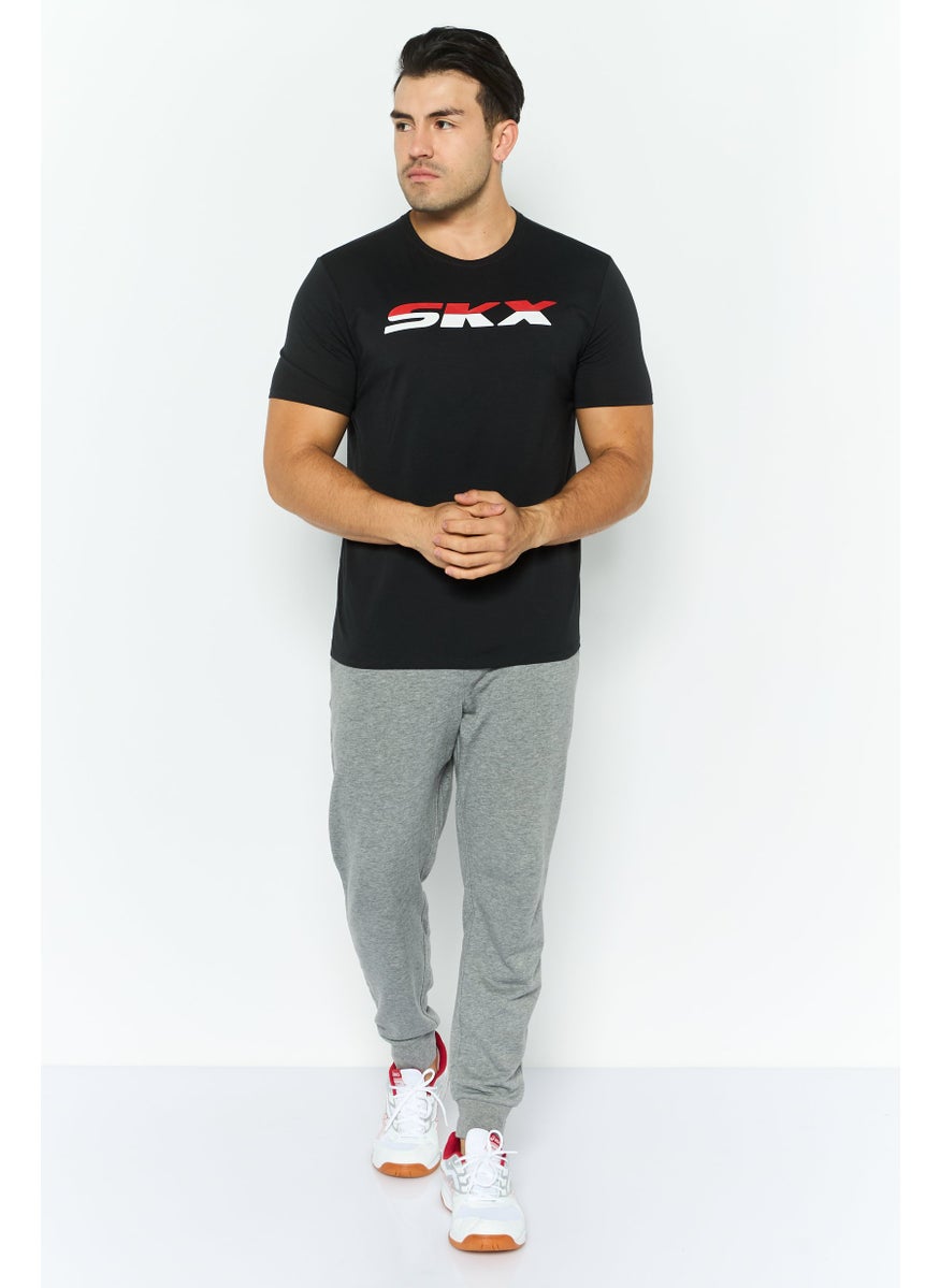 Men Sportswear Fit Short Sleeve Outdoor T Shirt, Black Combo