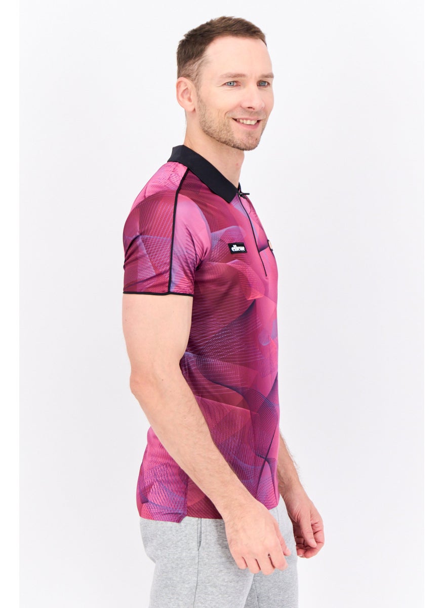 Men Sportswear Fit Short Sleeves Training Polo, Purple Combo