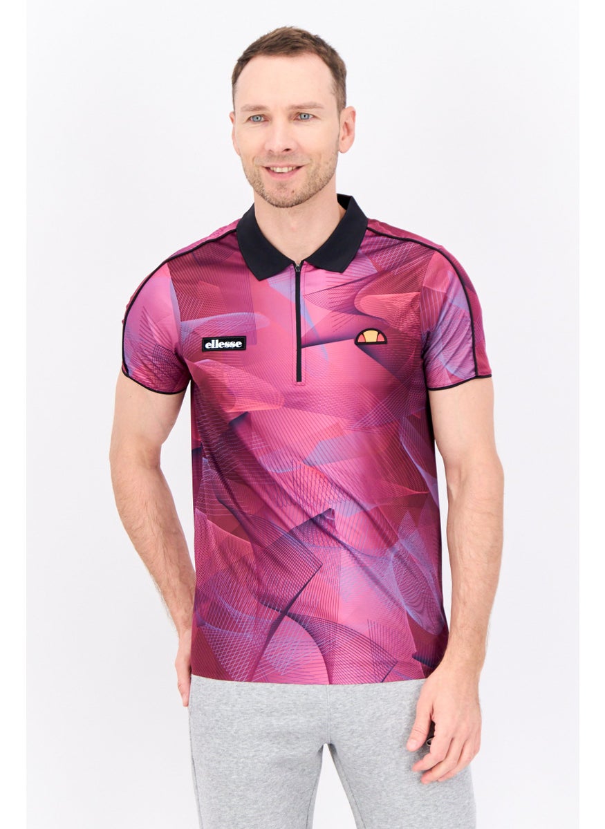 Men Sportswear Fit Short Sleeves Training Polo, Purple Combo