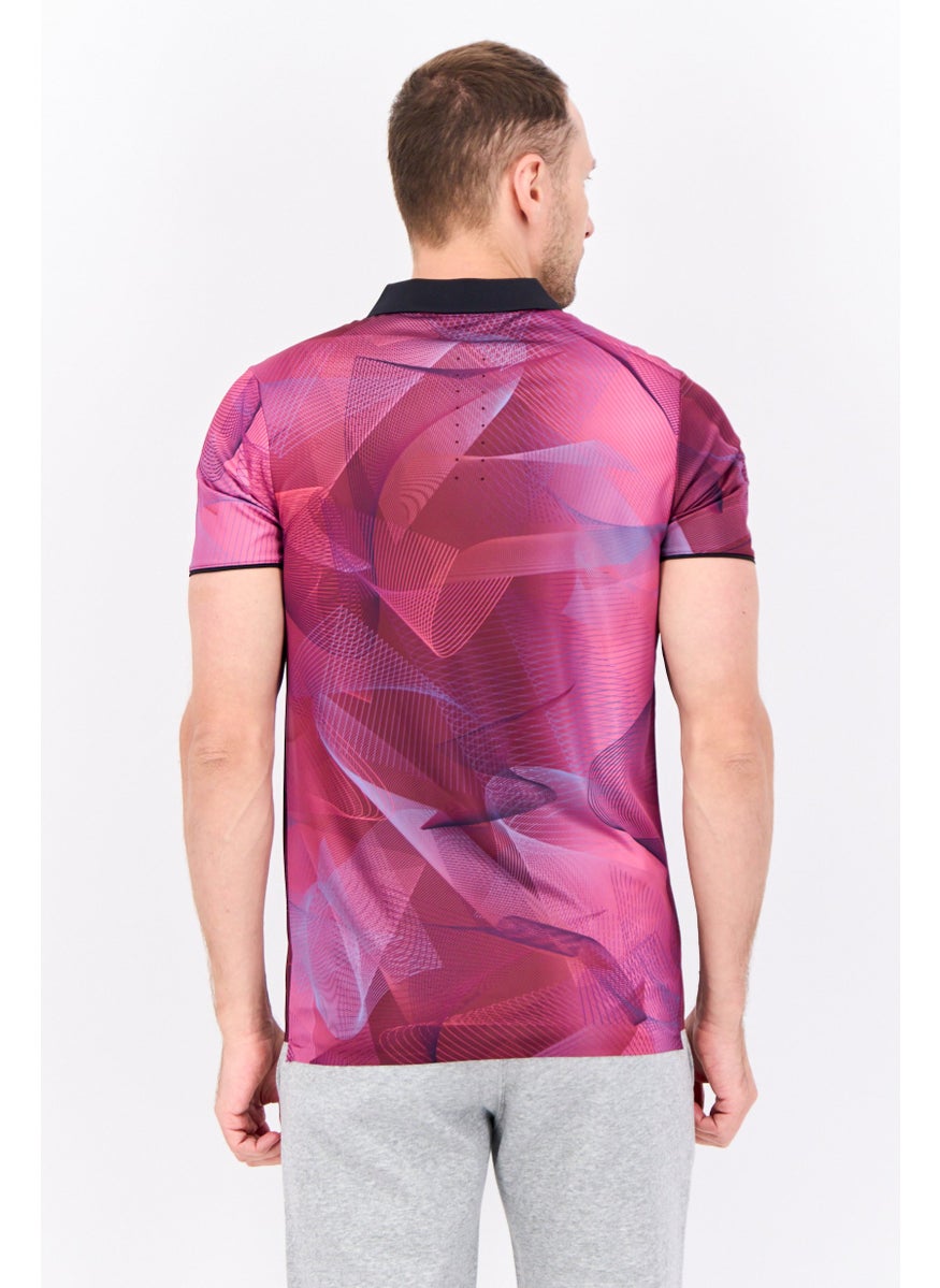 Men Sportswear Fit Short Sleeves Training Polo, Purple Combo