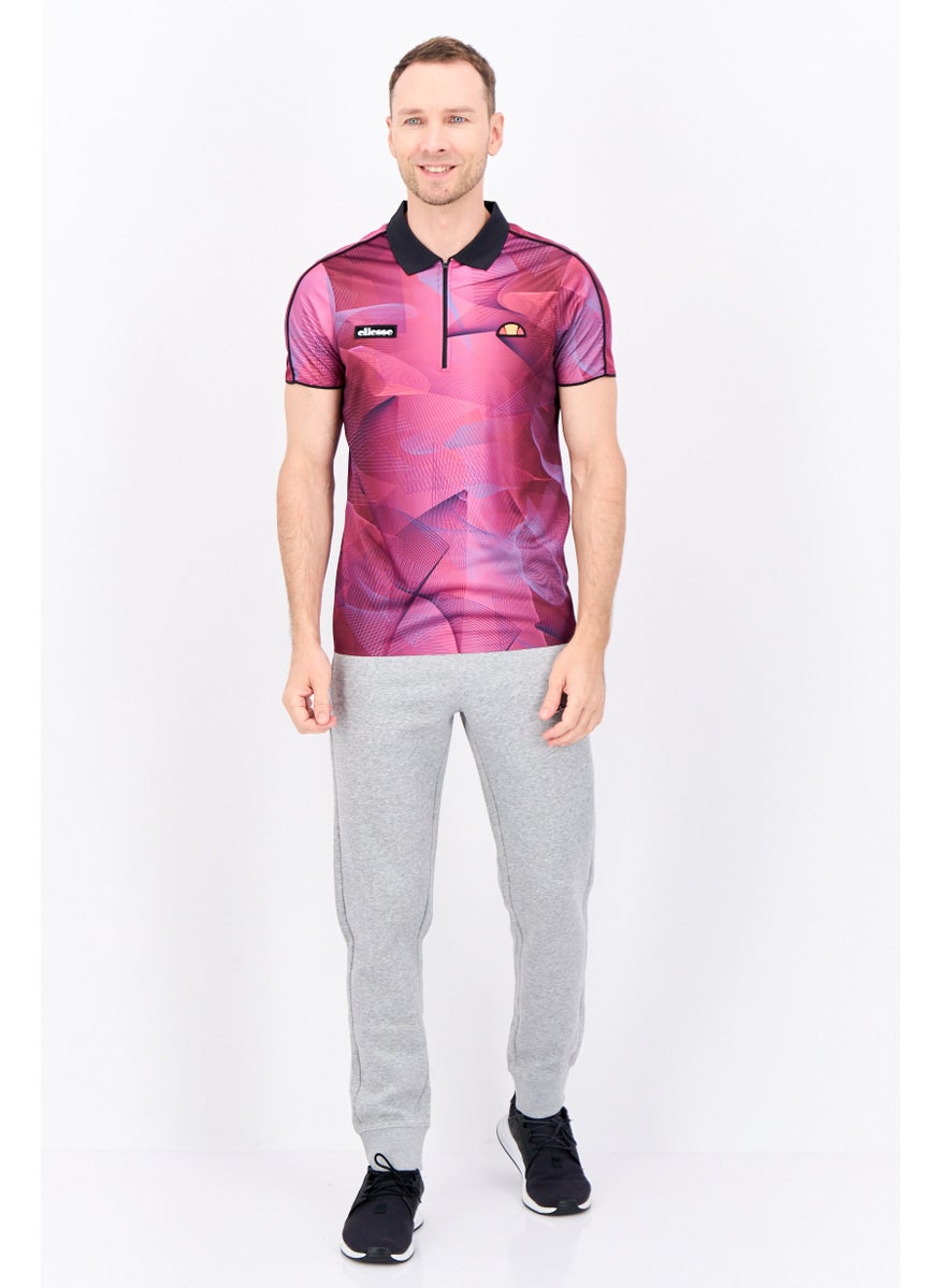 Men Sportswear Fit Short Sleeves Training Polo, Purple Combo
