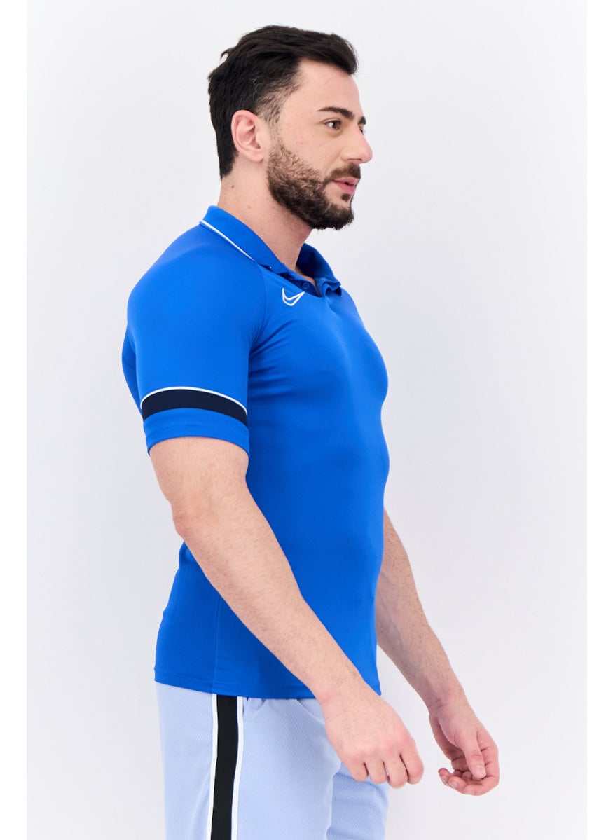 Men Sportswear Fit Short Sleeves Training Polo, Royal Blue