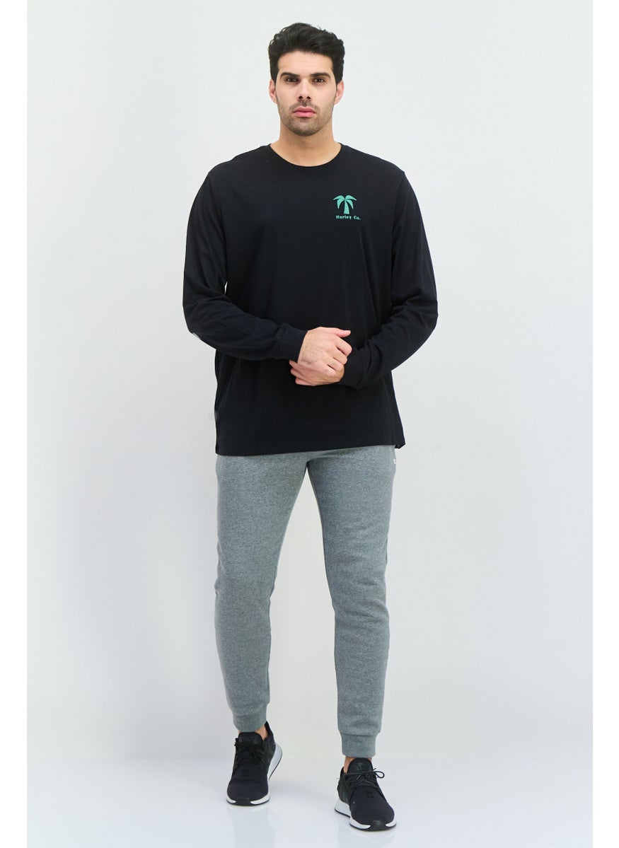 Men Sportswear Fit Long Sleeve Outdoor T Shirt, Black
