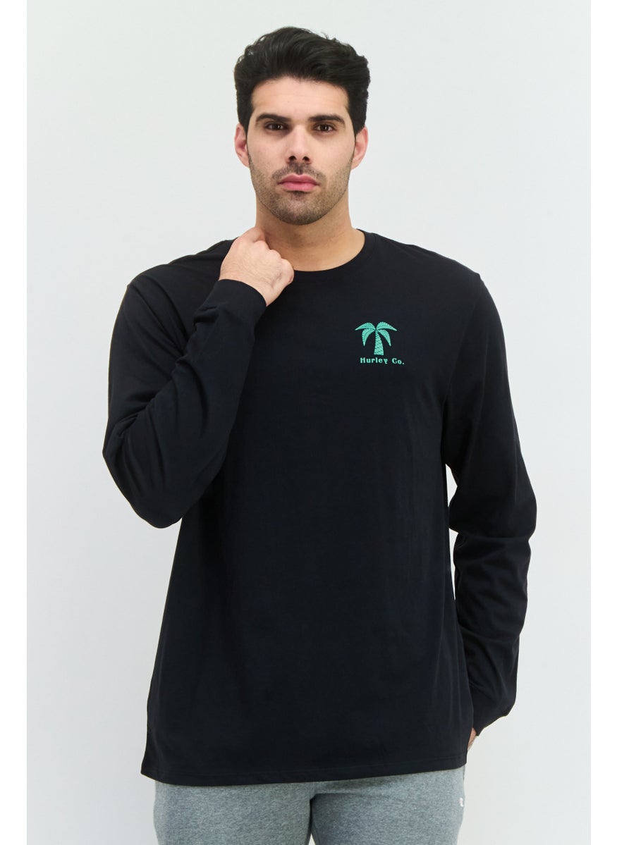Men Sportswear Fit Long Sleeve Outdoor T Shirt, Black