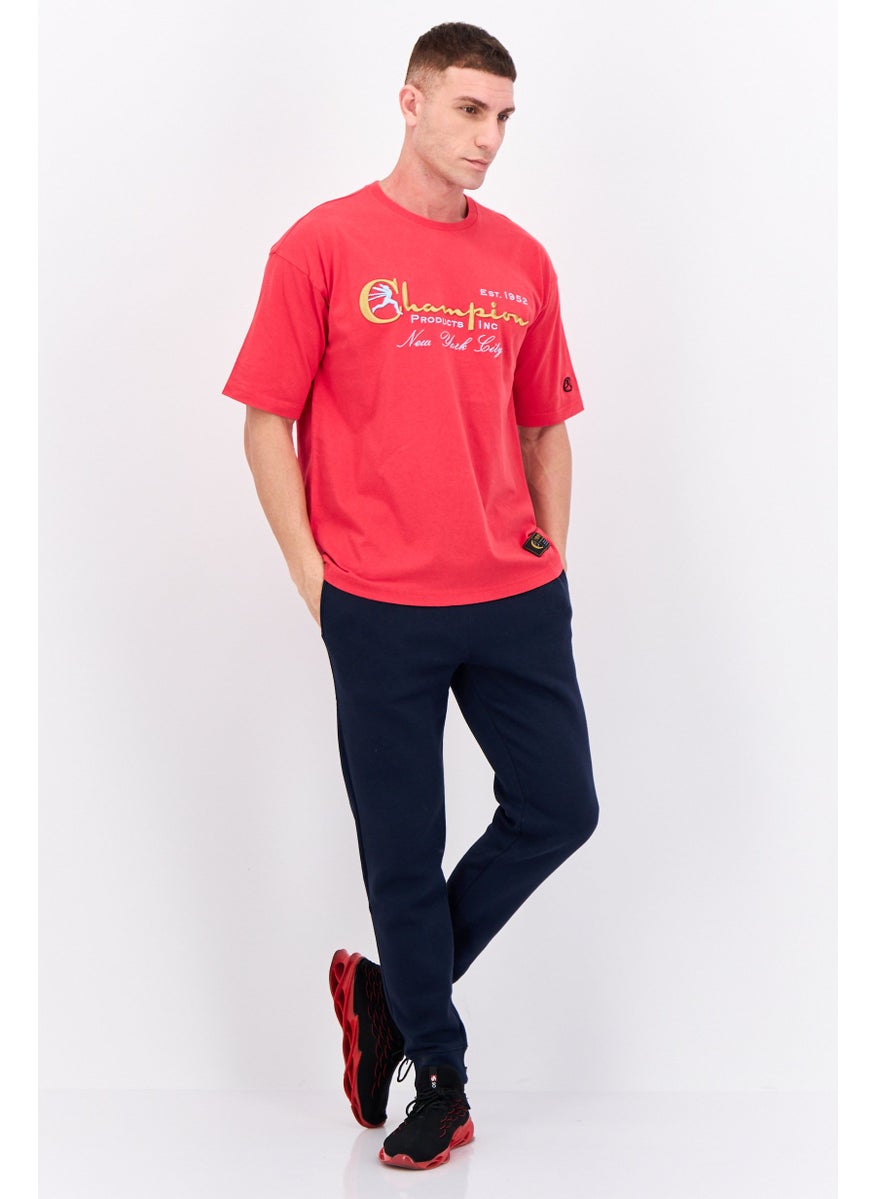 Men Sportswear Fit Short Sleeves Outdoor T-shirt, Red Combo