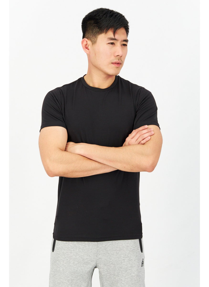 Men Sportswear Fit Short Sleeve Running T-Shirts, Black