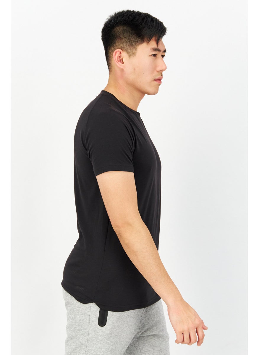Men Sportswear Fit Short Sleeve Running T-Shirts, Black