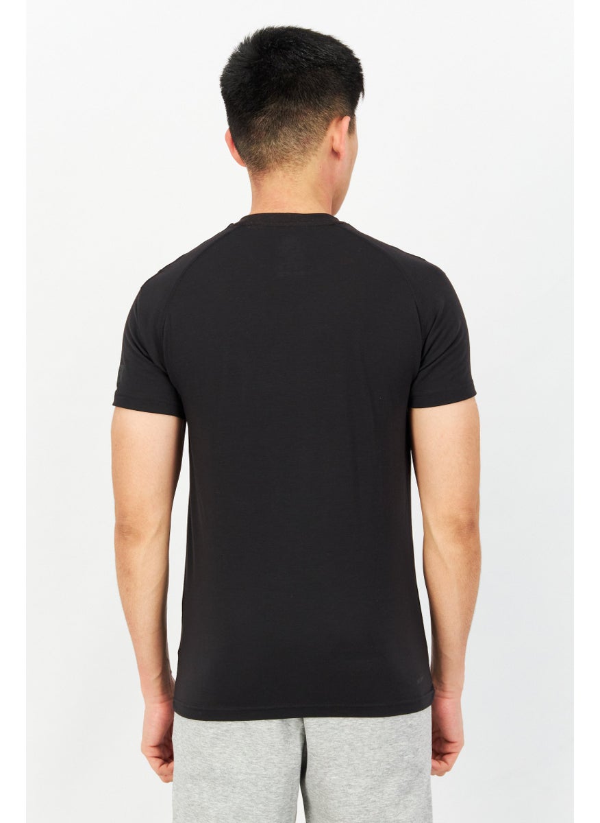 Men Sportswear Fit Short Sleeve Running T-Shirts, Black
