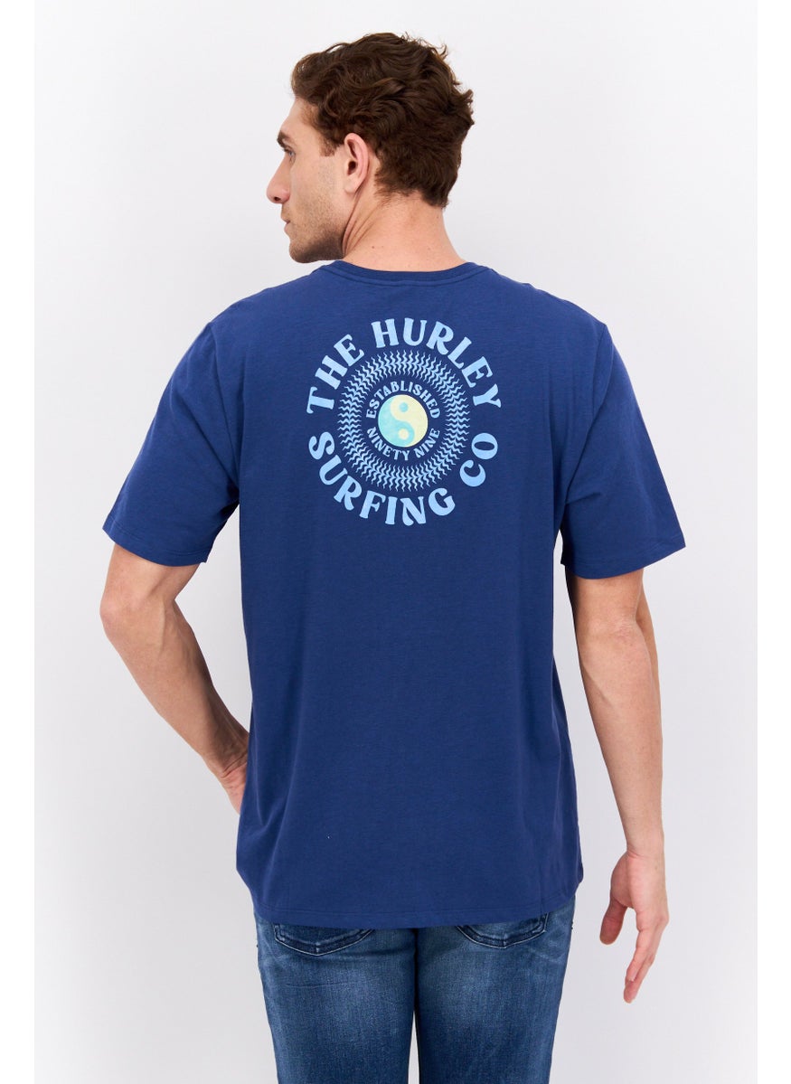 Men Sportswear Fit Short Sleeve Outdoor T-Shirt, Blue