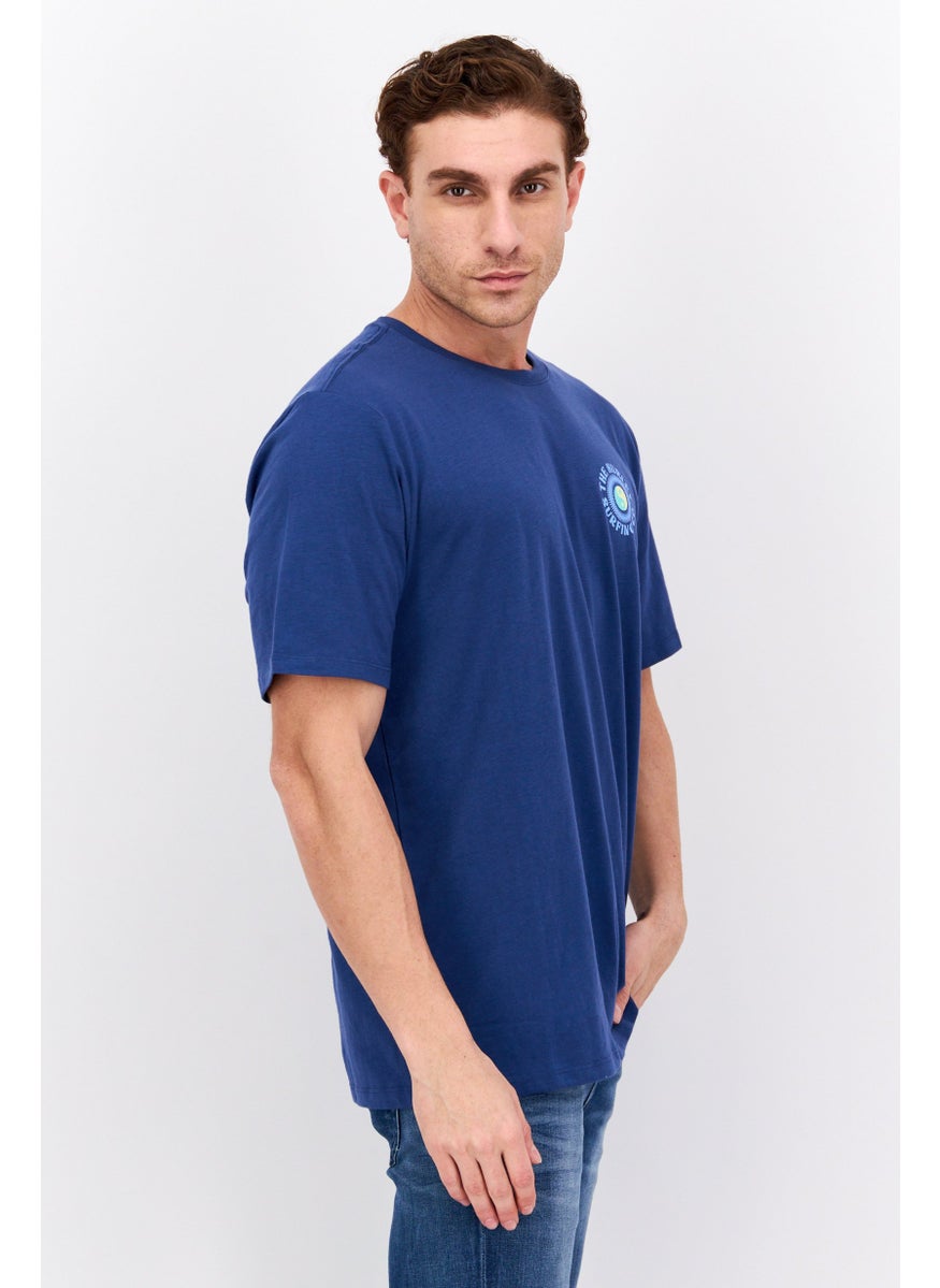 Men Sportswear Fit Short Sleeve Outdoor T-Shirt, Blue