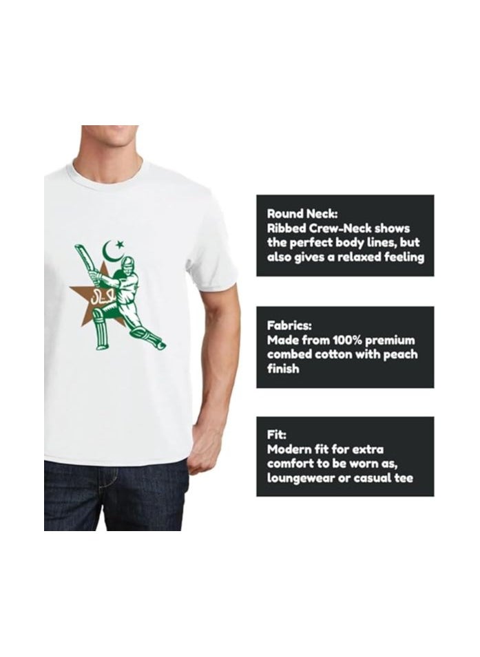 Pakistan Men’s T-Shirt,Scarf&Large Flag(90cm x 150cm)–Half Sleeve Tshirt|Cotton Ideal Combo For Sports Fans,Matches,Events.