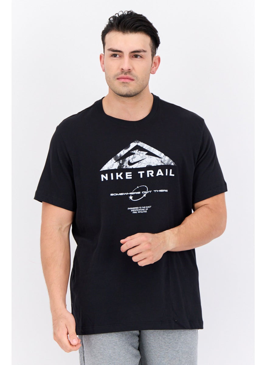 Men Dri-Fit Short Sleeves Running T-Shirt, Black