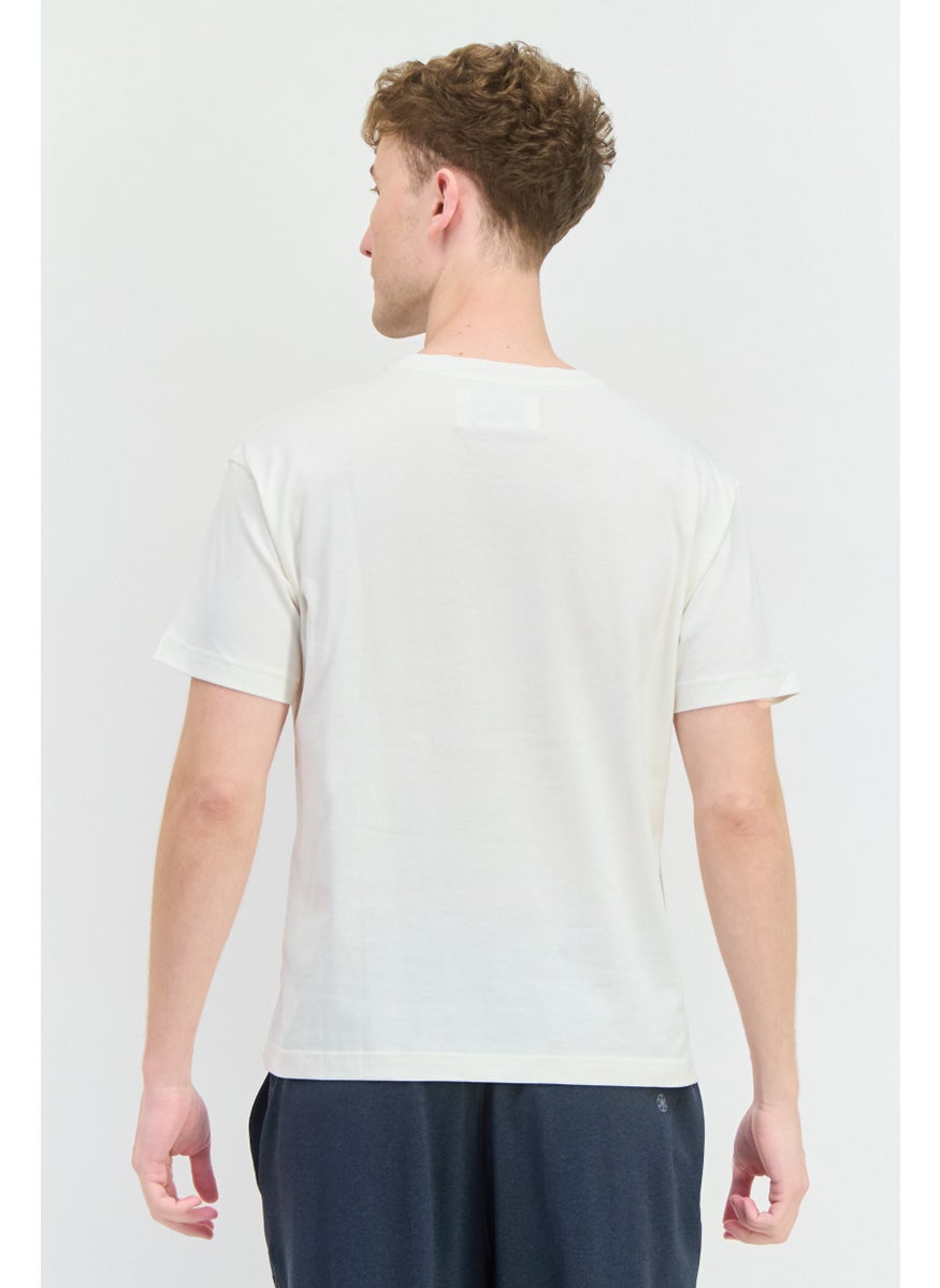 Men Sportswear Fit Short Sleeves Outdoor T-shirt, Off white