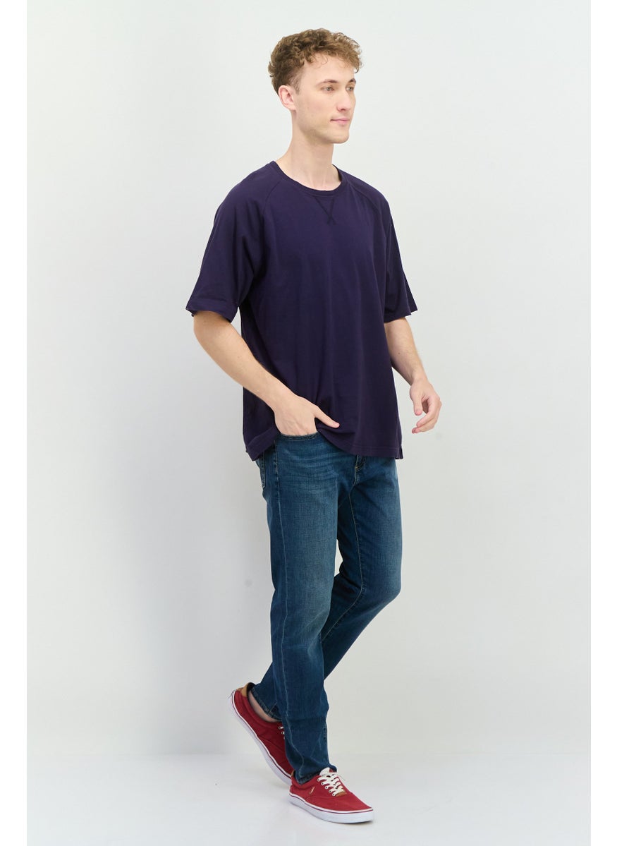 Men Sportswear Fit Short Sleeves Outdoor T-Shirt, Navy