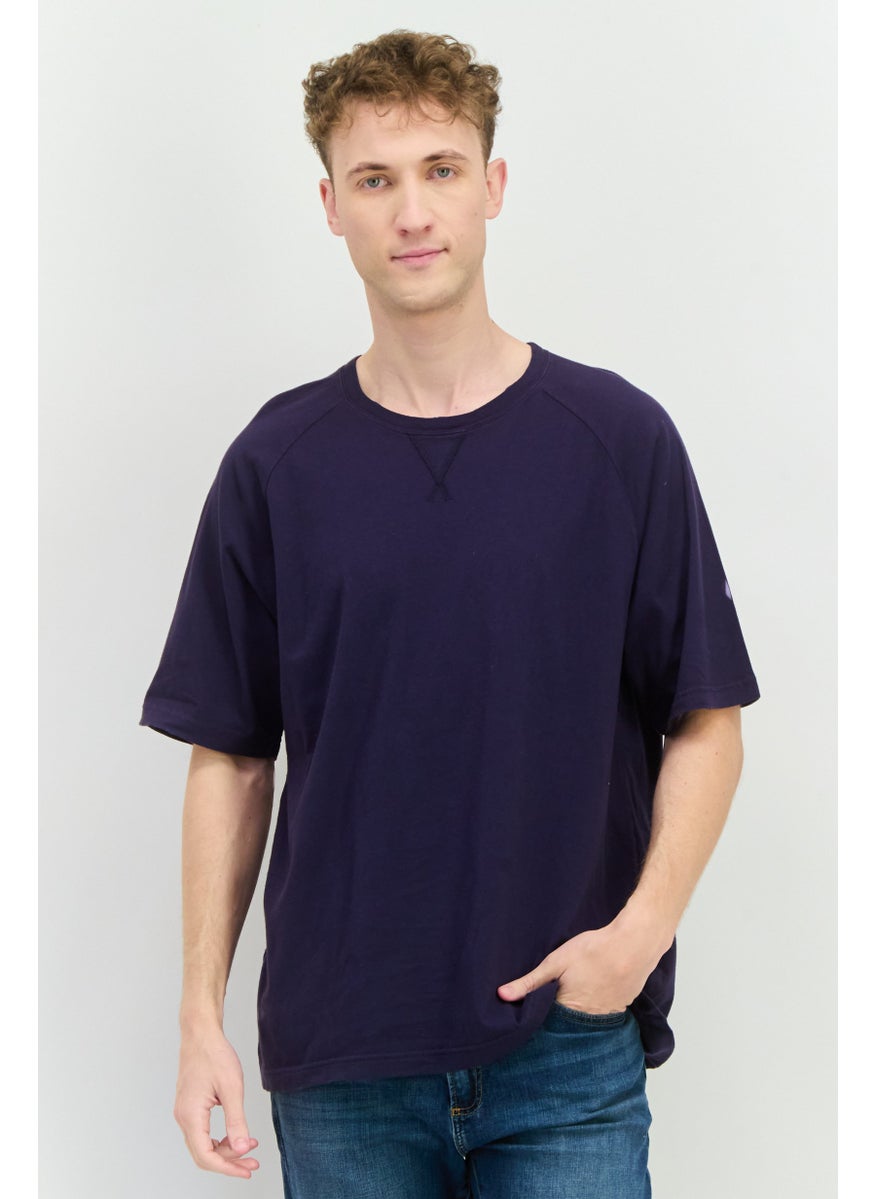Men Sportswear Fit Short Sleeves Outdoor T-Shirt, Navy