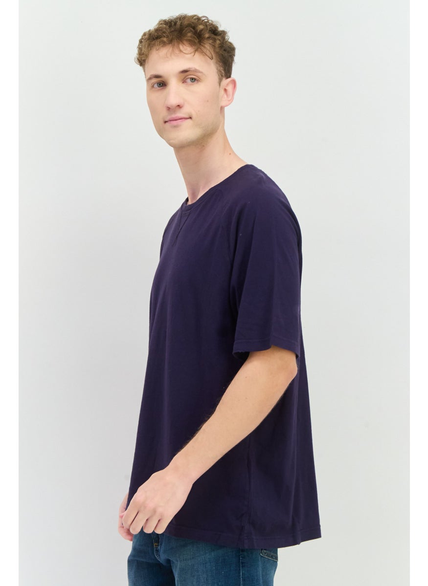 Men Sportswear Fit Short Sleeves Outdoor T-Shirt, Navy