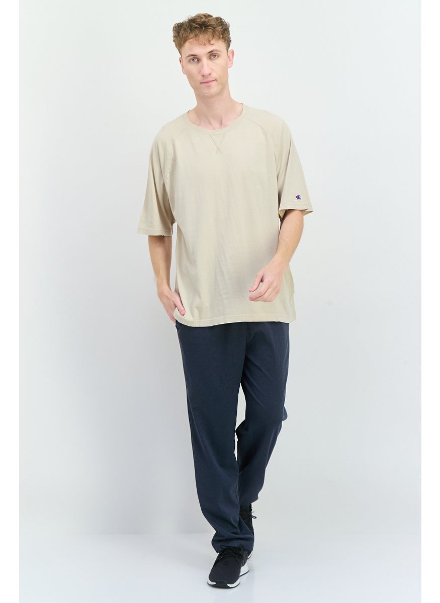 Men Sportswear Fit Short Sleeves Outdoor T-Shirt, Cream