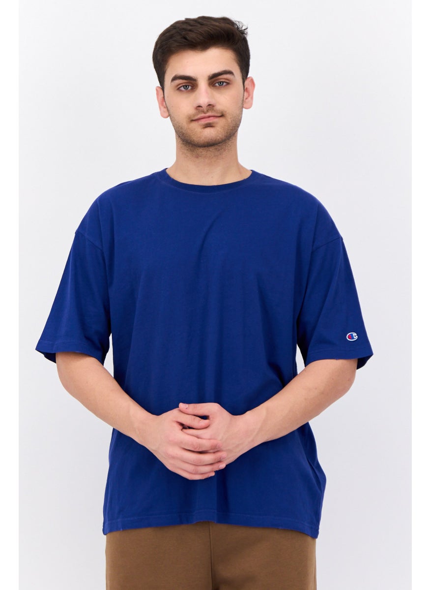 Men Sportswear Fit Short Sleeve Outdoor T-Shirt, Blue