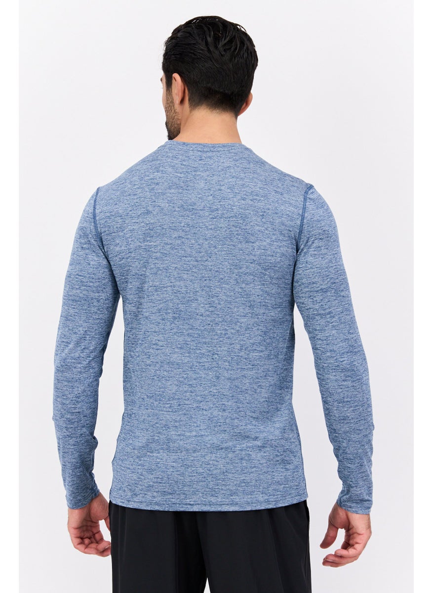Men Sportswear Fit Long Sleeve Training T-Shirts, Blue