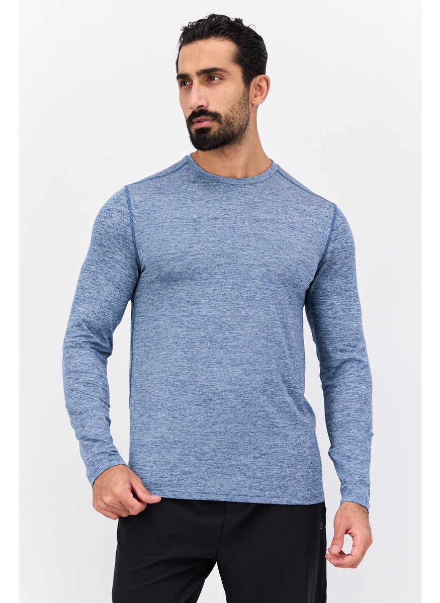 Men Sportswear Fit Long Sleeve Training T-Shirts, Blue