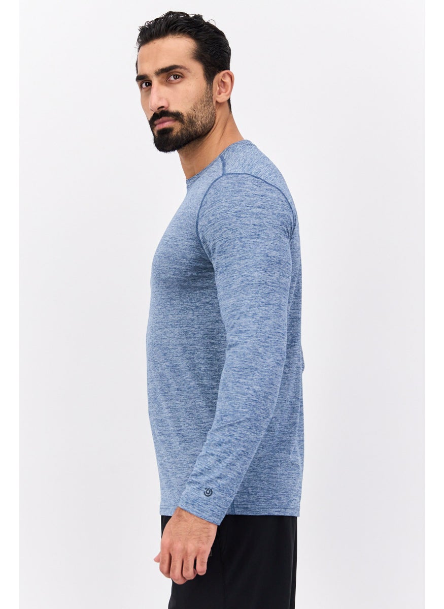 Men Sportswear Fit Long Sleeve Training T-Shirts, Blue