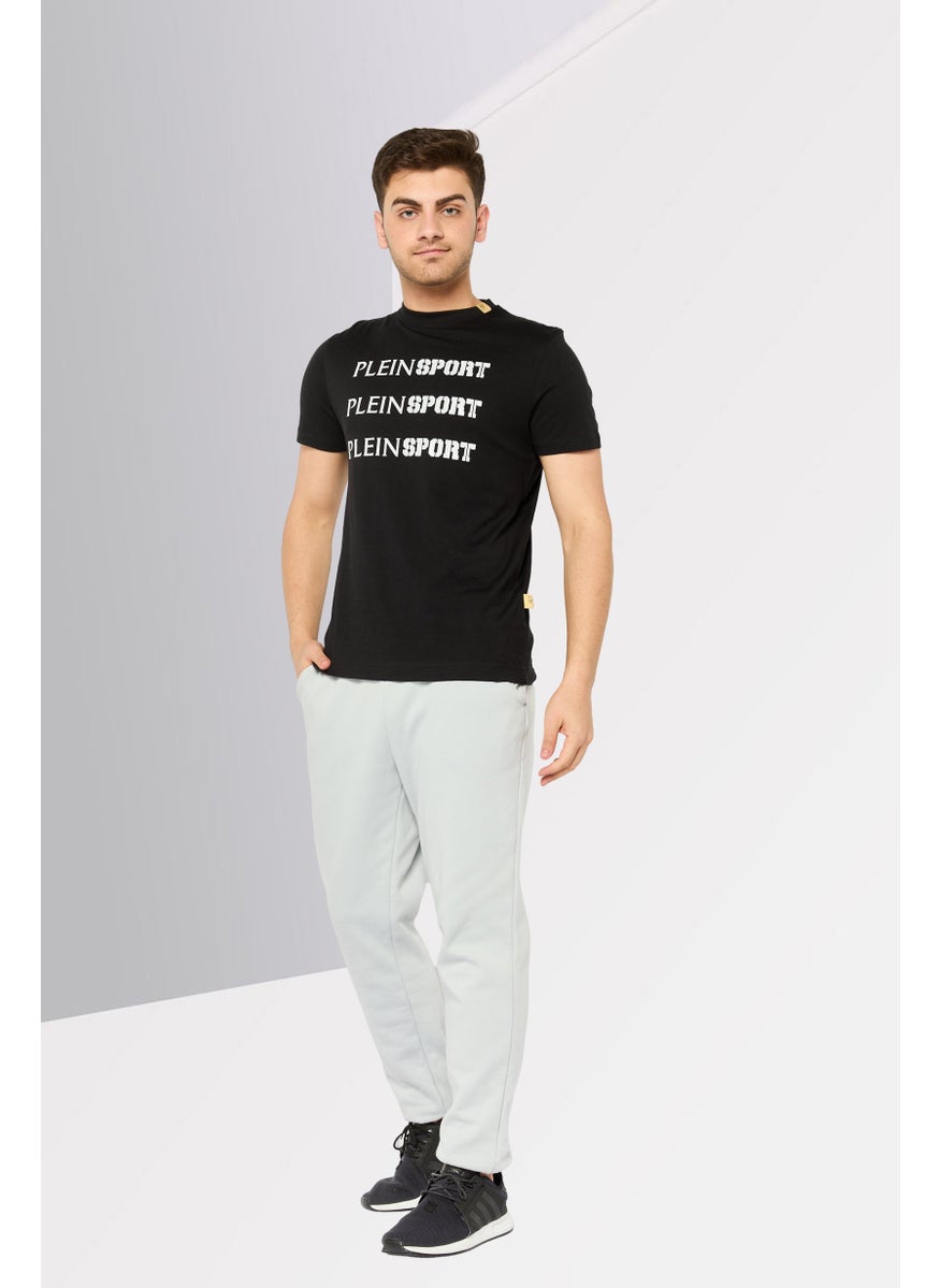 Plein Sport Men Sportswear Fit Short Sleeves Outdoor T-Shirt, Black